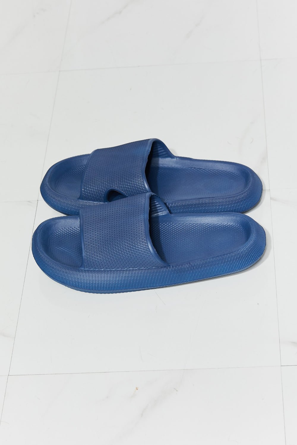 MMShoes Arms Around Me Open Toe Slide in Navy - T4x Quadruple Love
