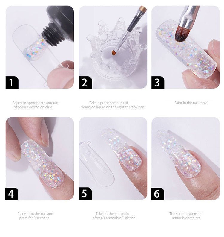 Nail Art Salon Extension Acrylic Poly Nail Gel Set with Tips Mould Form UV Led Lamp - T4x Quadruple Love