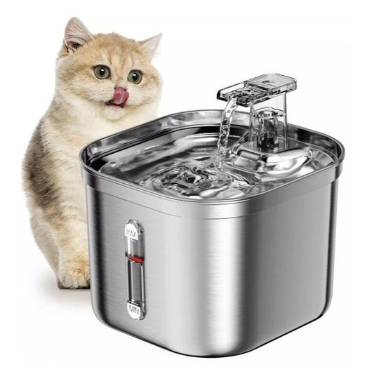 Pet Water Dispenser Stainless Steel Water Fountain Automatic Circulation Electronic - T4x Quadruple Love