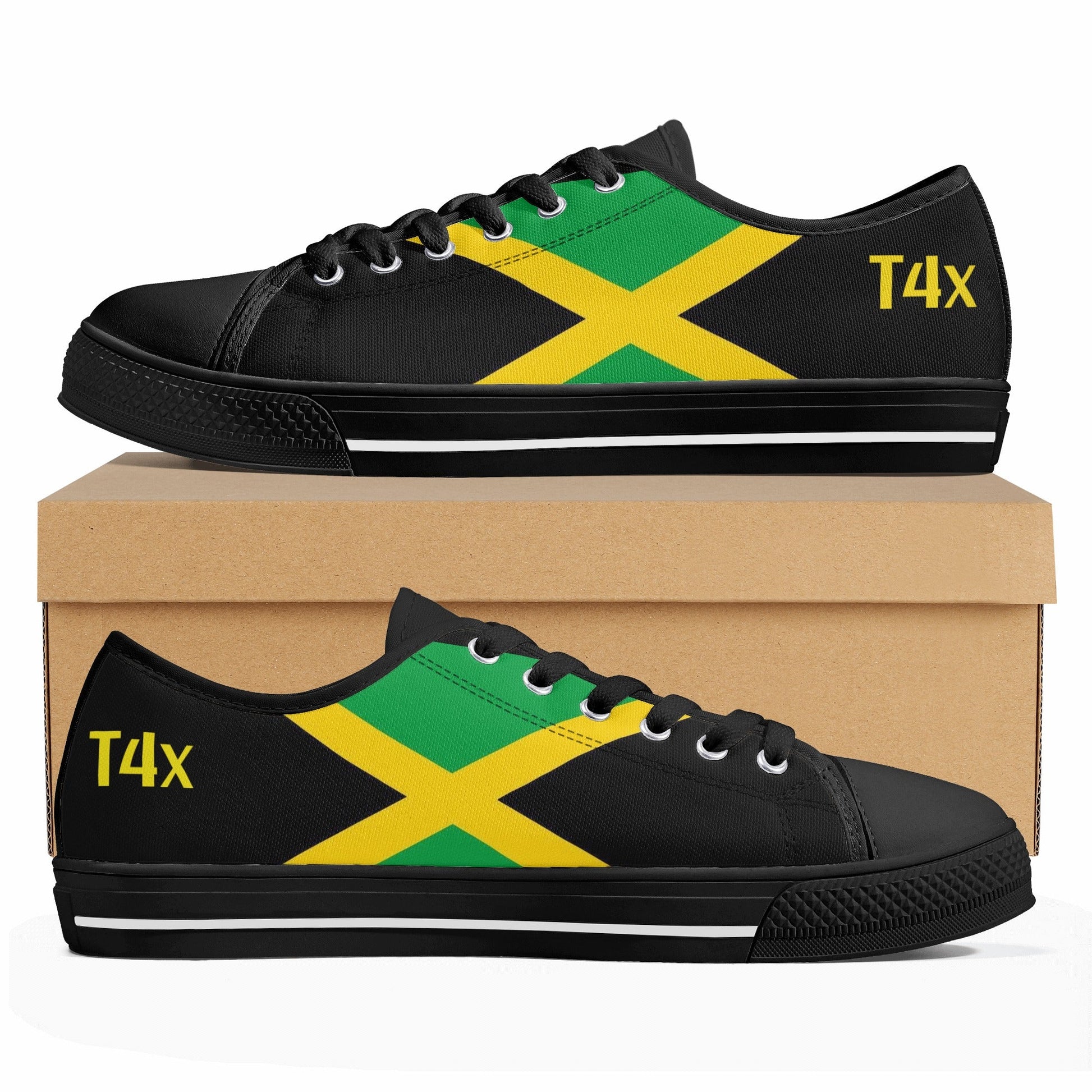 T4x Black History Women's Low Top Canvas Shoes - T4x Quadruple Love