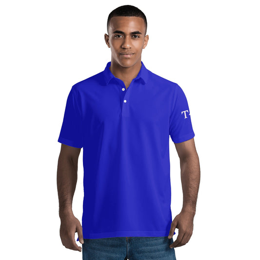 T4x Blue Men's Polo Shirt - T4x Quadruple Love