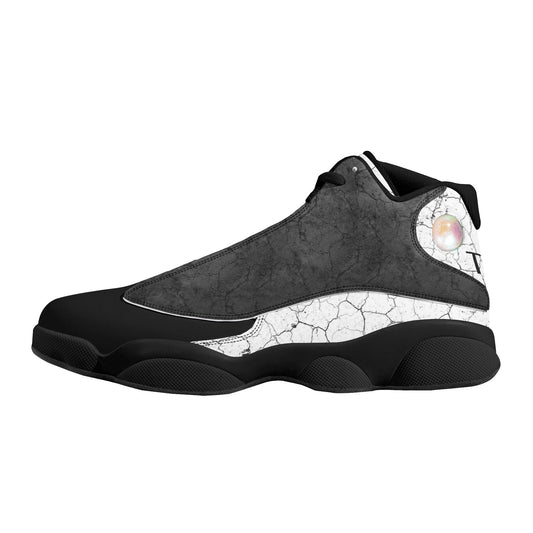 T4x Men's Black and White Crackle Basketball Shoes - T4x Quadruple Love