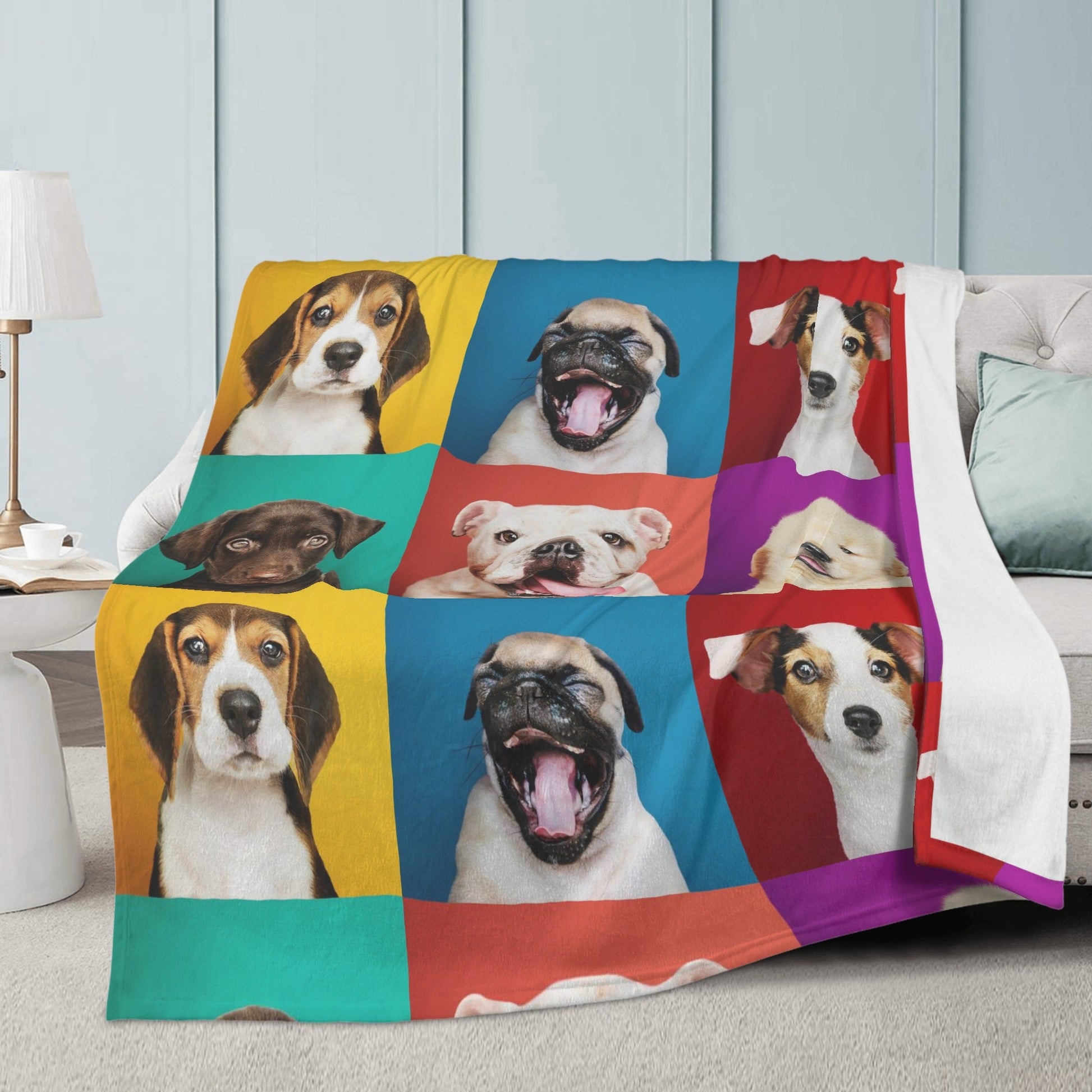 T4x Puppy Portraits Blanket Fleece - T4x Quadruple Love