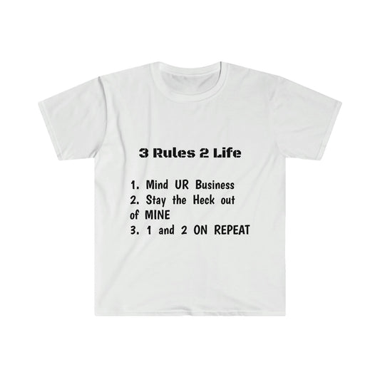 T4x Unisex 3 Rules to Life T-Shirt - T4x Quadruple Love